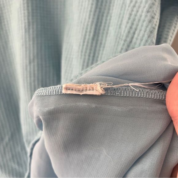 Soft Surroundings Sandpiper Tunic Blue Waffle Knit Short Sleeve Size Large - Picture 6 of 6